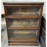 A Globe Wernicke three section bookcase, the top s