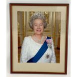 A 20th century framed print of Queen Elizabeth II,