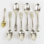 A set of six Victorian silver tea spoons, London,