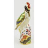 Royal Crown Derby paperweight - Green Woodpecker,