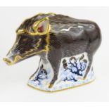 Royal Crown Derby paperweight - The Wild Boar, red