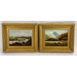 A pair of 19th century oil on canvas paintings, ea