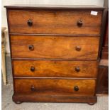 A Victorian mahogany secretaire chest, the top dra