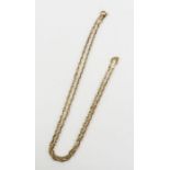 A 9ct gold rope chain, 41cm long, 2.57g gross