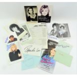 A collection of autographs to include Britt Ekland