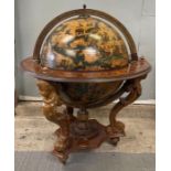 A novelty floor standing globe cocktail cabinet, t