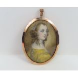A 19th century oval miniature portrait on ivory of