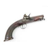 A 19th century flintlock single barrel pistol by P