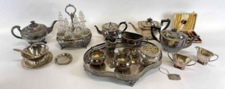 A quantity of assorted silver plate including crue