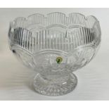 A large Waterford crystal pedestal punch bowl in o