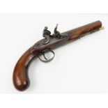 A 19th century single barrel flintlock pistol by W