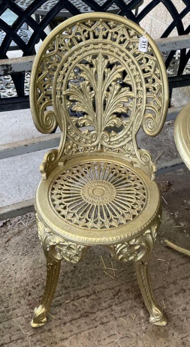 A gilt painted cast metal circular garden table wi - Image 2 of 2