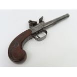 A 19th century flintlock pocket pistol by Bobbitt