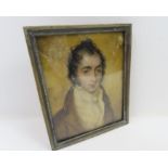 An 18th century miniature portrait on ivory of a