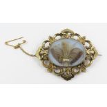 A 19th century mourning brooch, the front centre p