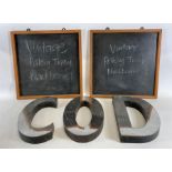 Three polished aluminium letters D, C, O, 46cms high