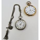 A Waltham gold plated open faced pocket watch with