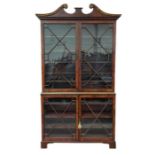 A George III and later two section display cabinet