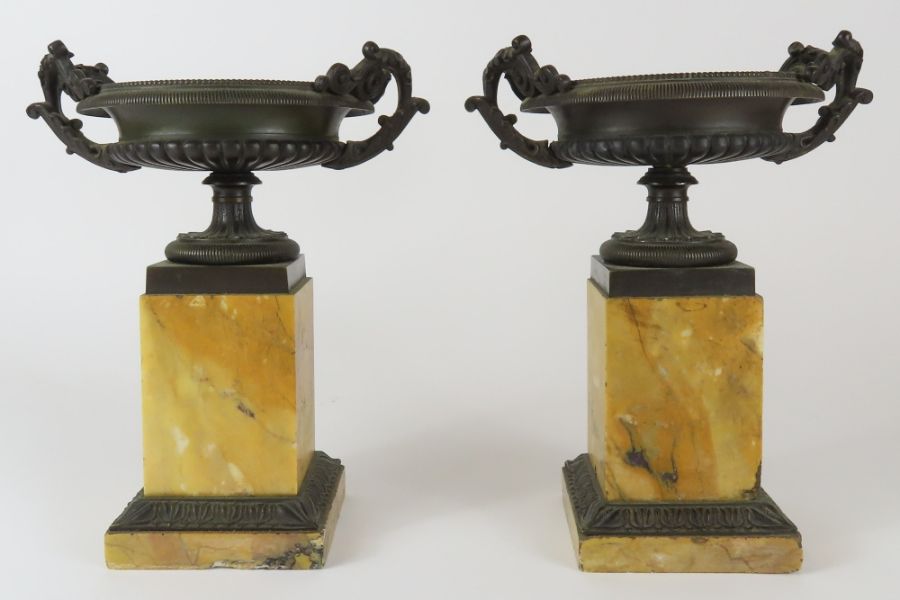 A pair of 19th century grand tour bronze and siena - Image 3 of 6