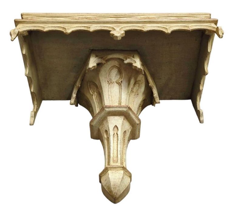 A Gothic style painted wood wall bracket 40cms hig - Image 4 of 4