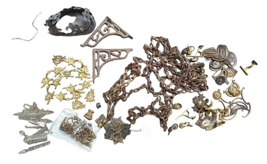 A quantity of decorative metal fittings including