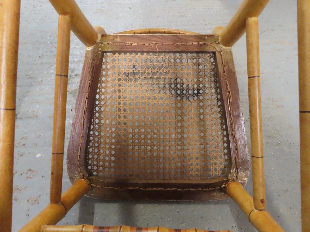 A simulated bamboo chair with painted decoration a - Image 9 of 16