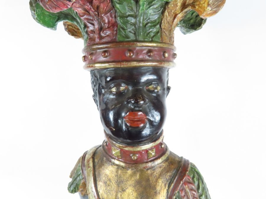 A 19th century carved and painted wood Blackamoor - Image 3 of 4