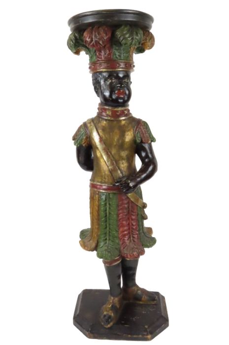 A 19th century carved and painted wood Blackamoor