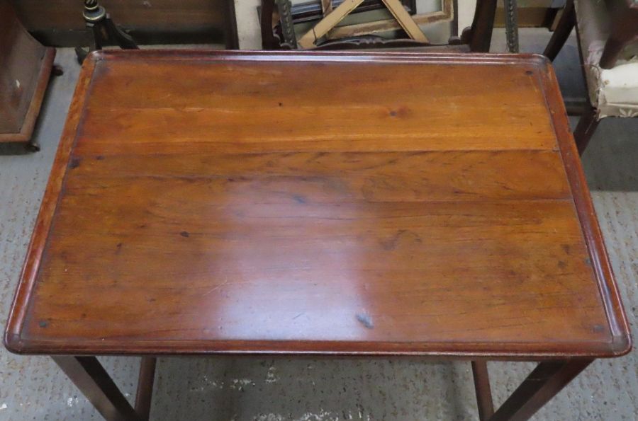 A 19th century rectangular tray top table on squar - Image 4 of 4