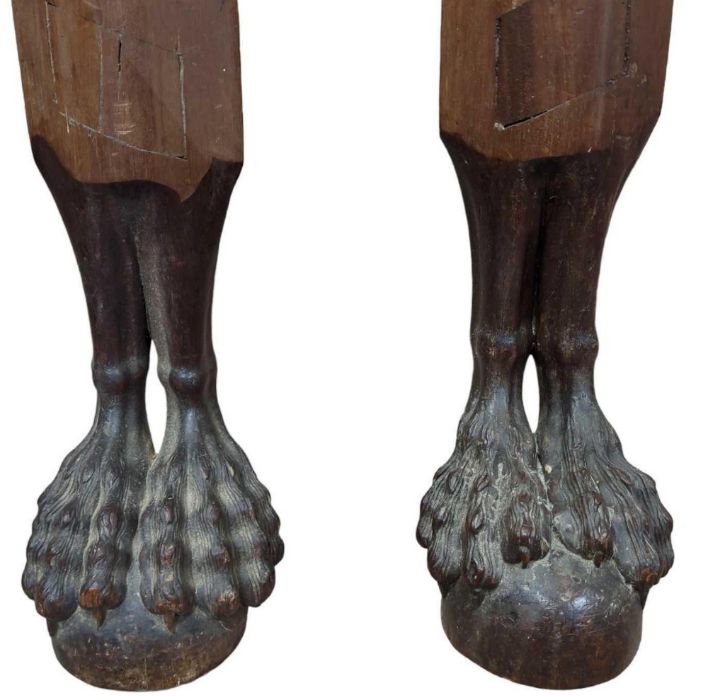 A pair of 19th century carved hardwood pillars (po - Image 5 of 5