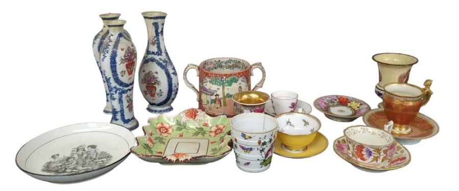 A collection of ceramics to include an Italian circ