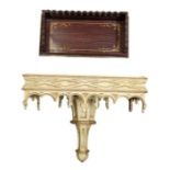 A Gothic style painted wood wall bracket 40cms hig