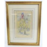 A humorous watercolour signed J Hargrave 1907, 17c