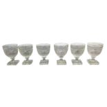 A set of six late 19th century glass rummers with