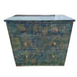 A painted pine chest of two short and two long dra