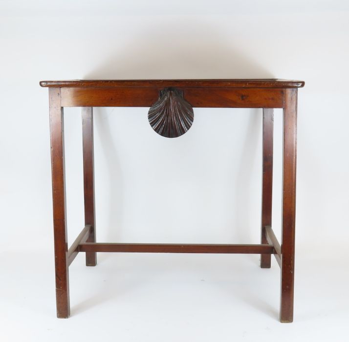 A 19th century rectangular tray top table on squar