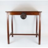 A 19th century rectangular tray top table on squar