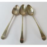 Three silver table spoon, London 1768, London 1835