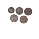 Coins – GEORGE III – Crown 1820, f/worn; Victoria