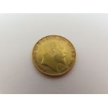 A 1902 half sovereign, 4 grams gross