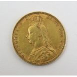 An 1891 sovereign, 8 grams gross