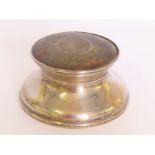 A silver and tortoiseshell capstan inkwell