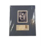 A Rudolph Nureyev autograph mounted beneath a port