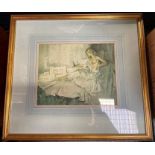 William Russel Flint – a coloured print, signed by
