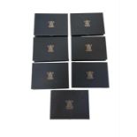 Seven Royal Mint UK proof sets of decimal coins, a