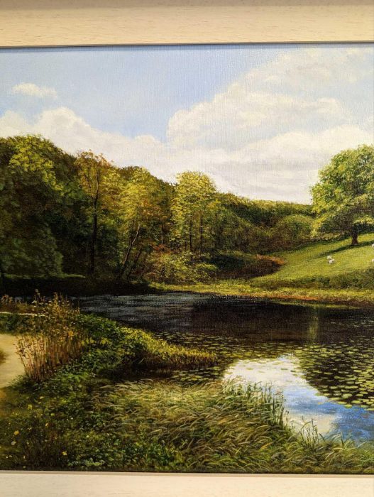 Peter Snell – Stourhead Garden, oil on canvas signed an - Image 5 of 5