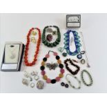 A small quantity of beads and jewellery