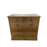 A Victorian pine chest of two short and two long d