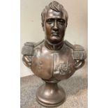 A bronze resin bust of Napoleon on socle base, 34c