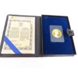 A 22ct gold Canadian $100 coin, cased and with COA